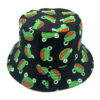 Bob-noir-motif-grenouille-imprimé-vu-du-dessus-sur-fond-blanc