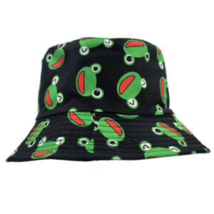 Bob-noir-motif-grenouille-imprimé-sur-fond-blanc