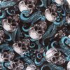 Zoom-sur-les-motifs-du-tissu-ou-des-têtes-de-mort-imprimées