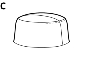 Bob-chapeau-en-dessin-partie-calotte-début-traçage-des-coutures