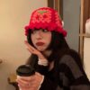 Bob crochet cerise rouge