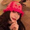 Bob crochet cerise rouge