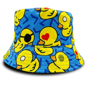 Bob-chapeau-bleu-avec-des-imprimés-de-canards-jaunes-amusants