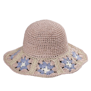 Chapeau-bob-de-paille-couleur-rose