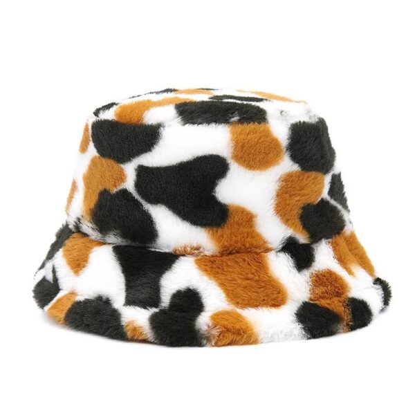 Chapeau bob en fourrure tricolore