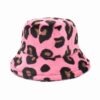 Bob aux motifs léopard en fourrure de couleur rose