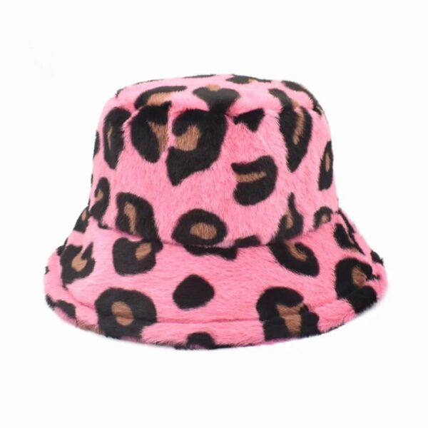 Bob aux motifs léopard en fourrure de couleur rose