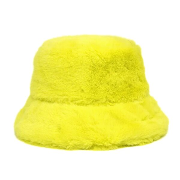 Bob chapeau en fausse fourrure couleur jaune