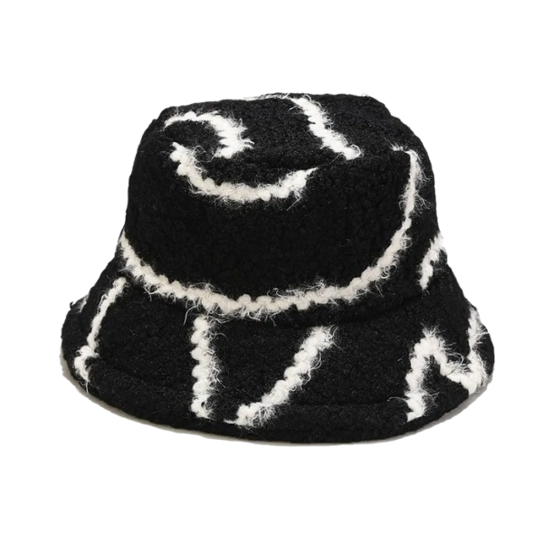 Bob fourrure striped noir