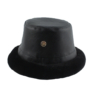 Bob fourrure et simili cuir noir