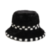 Chapeau bob fourrure vintage noir