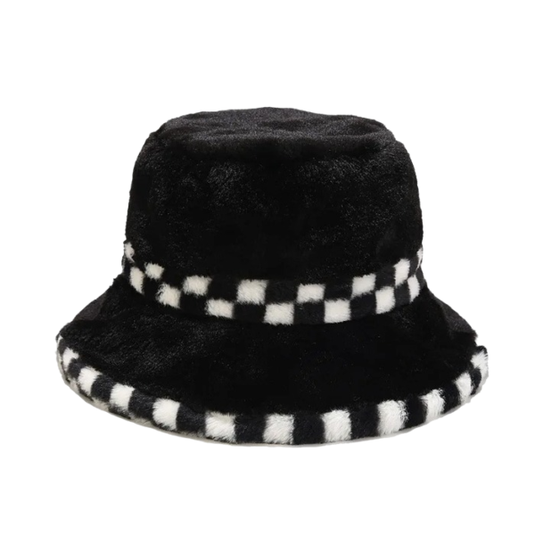 Chapeau bob fourrure vintage noir