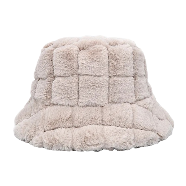 chapeau-bob-fourrure-velours-beige Bob en velours moelleux couleur beige