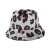 Chapeau bob fourrure bleu guépard