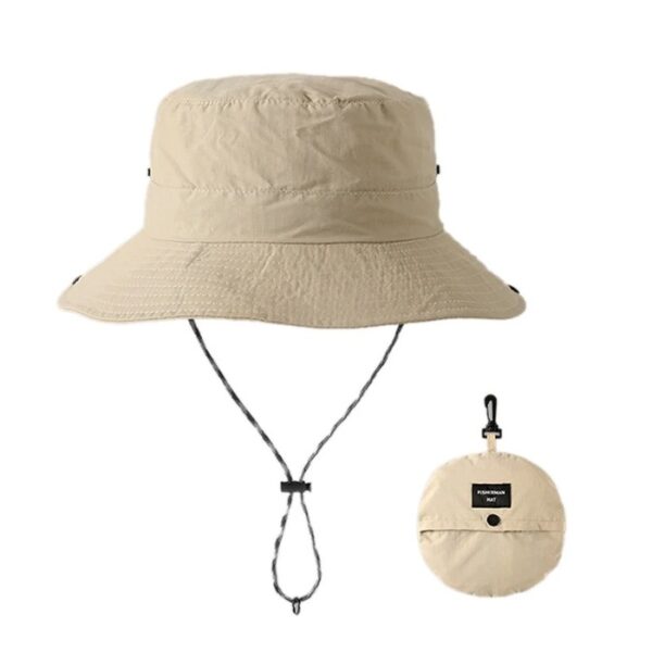 Chapeau bob avec ficelle pliablz couleur beige