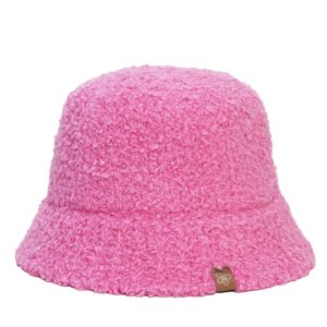 Bob chapeau texture chaude pour hiver couleur rose