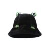 Bob chapeau fausse fourrure en forme de grenouille slippy de couleur noire