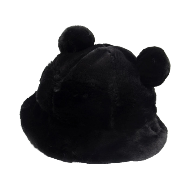 Bob fourrure peluche noir
