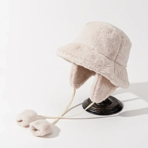Bob chapeau fourrure blanc protection intégrale