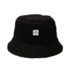 Chapeau de pêcheur chaud hiver de couleur noir avec smiley