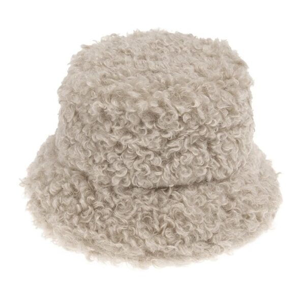 Bob chapeau en laine d'agneau couleur beige