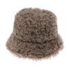 Bob chapeau en laine d'agneau couleur marron
