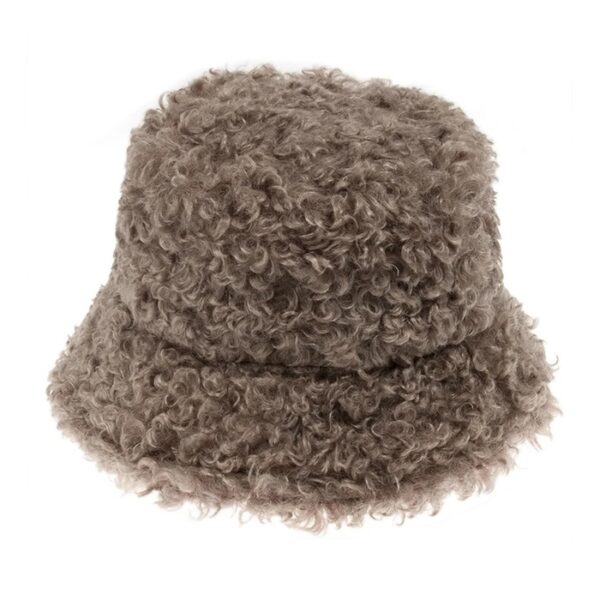 Bob chapeau en laine d'agneau couleur marron