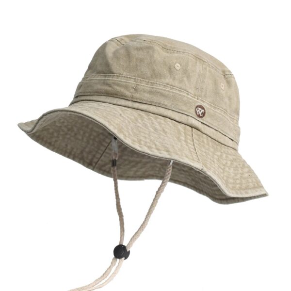 Bob chapeau avec ficelle en dénim beige