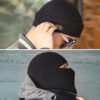 Bonnet cagoule 2 en 1 noir en coton