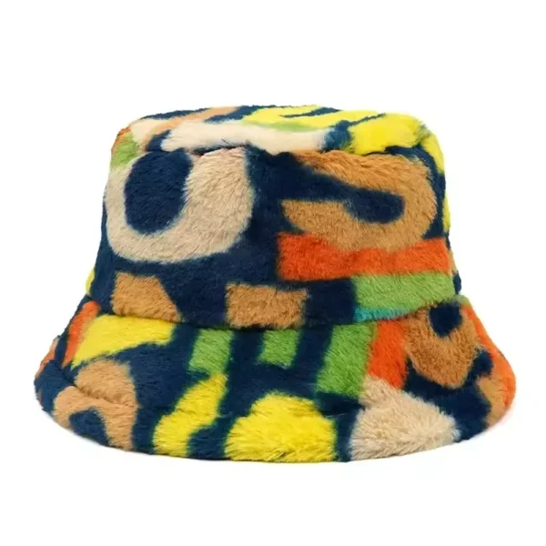 S24455cc68cd54929bde41e6df4a989c - Copie Chapeau bob en fourrure multicolore clair pour hiver