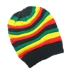 Bonnet rasta vue complète multicolore noir rouge jaune vert style reggae hiver